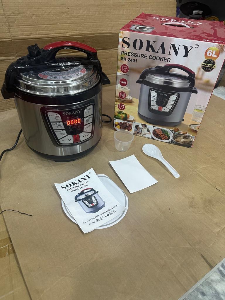 sokany Pressure Cooker Stainless Steel Multi 6L Capacity