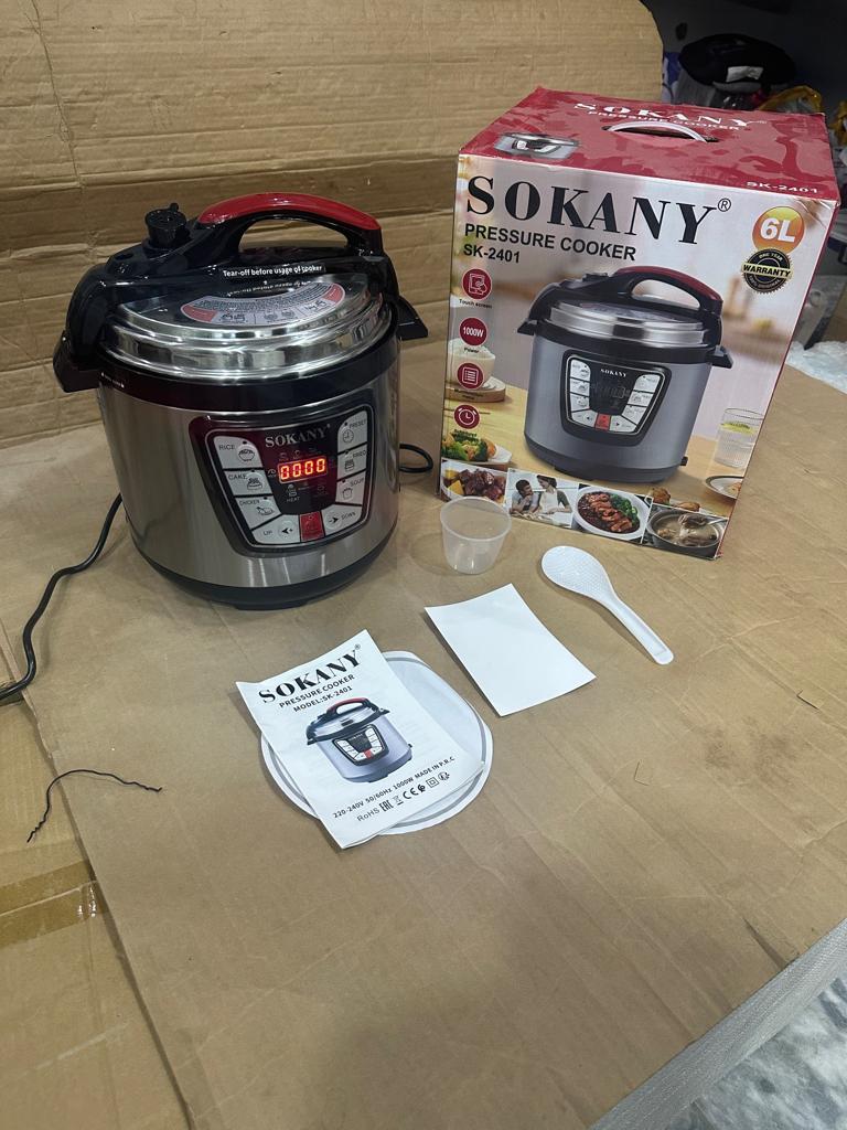 sokany Pressure Cooker Stainless Steel Multi 6L Capacity