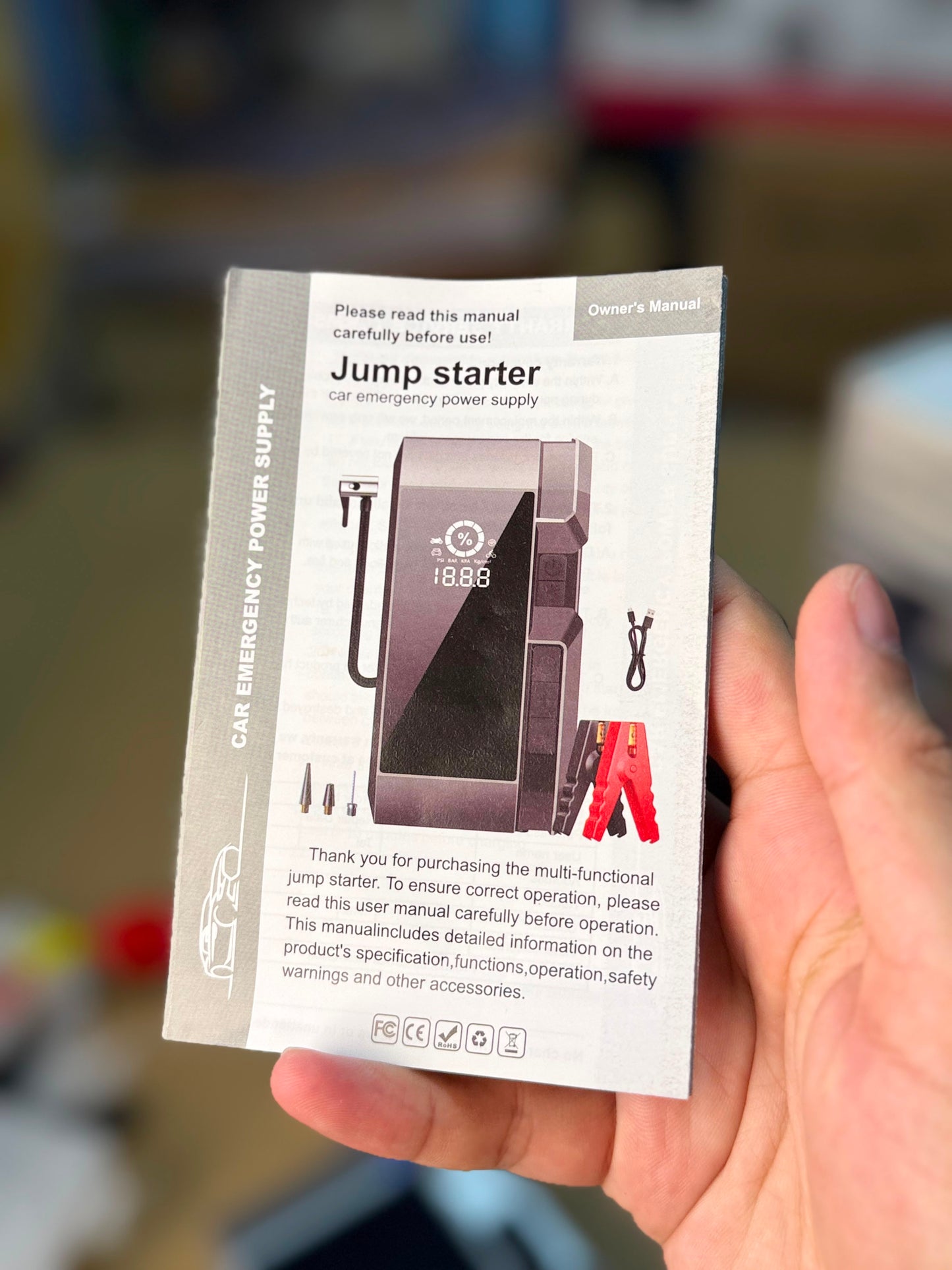 4/1 Jump Starter – Portable Car Emergency Power Supply