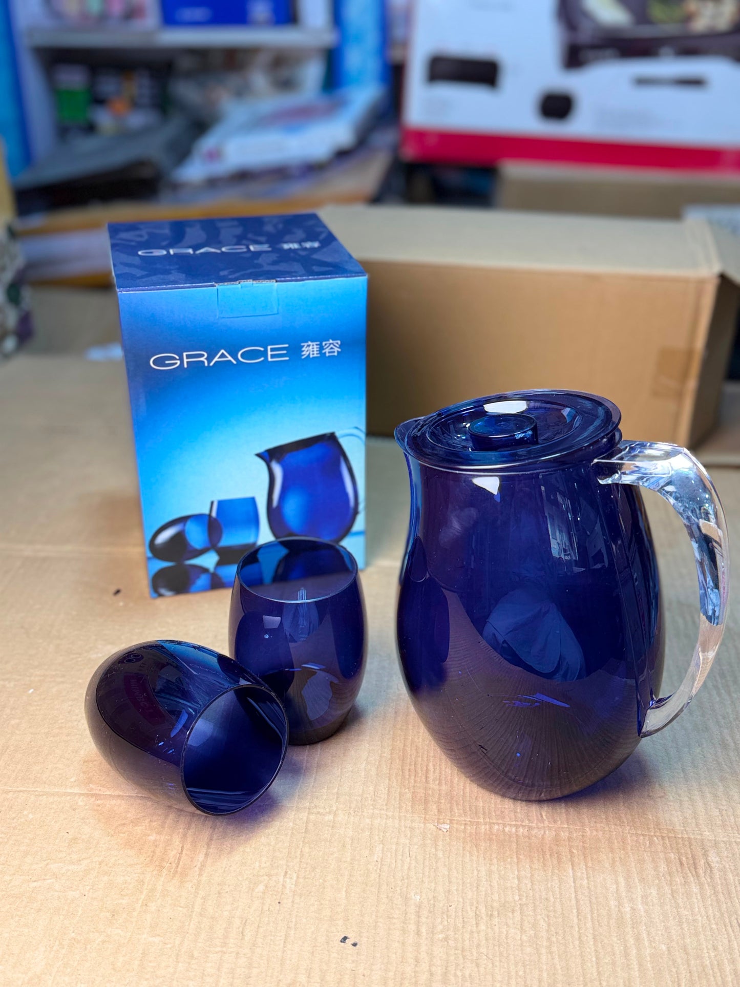 GRACE Glass Water Jug & Tumbler Set