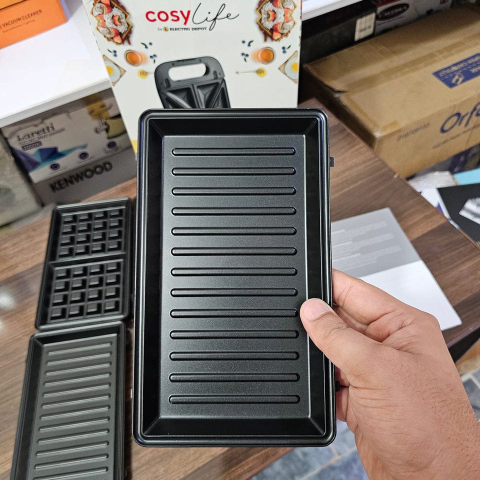 0riginal France Cosylife 3-in-1 Sandwich Grill and Waffle maker