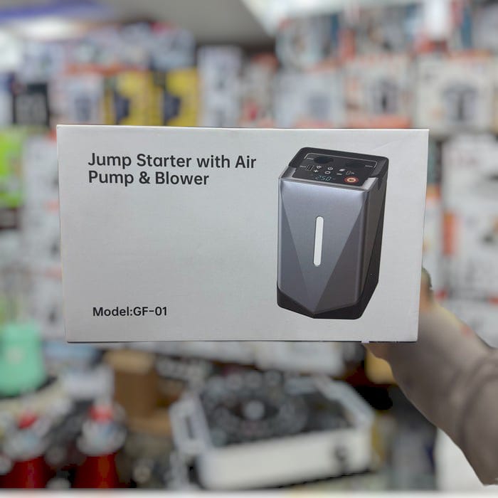 6-in-1 Car Jump Starter with Digital Air Pump & Blower GF01