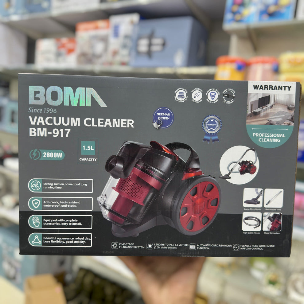 BOMA BM-917 Vacuum Cleaner - 2600W, 1.5L, Five-Stage Filtration