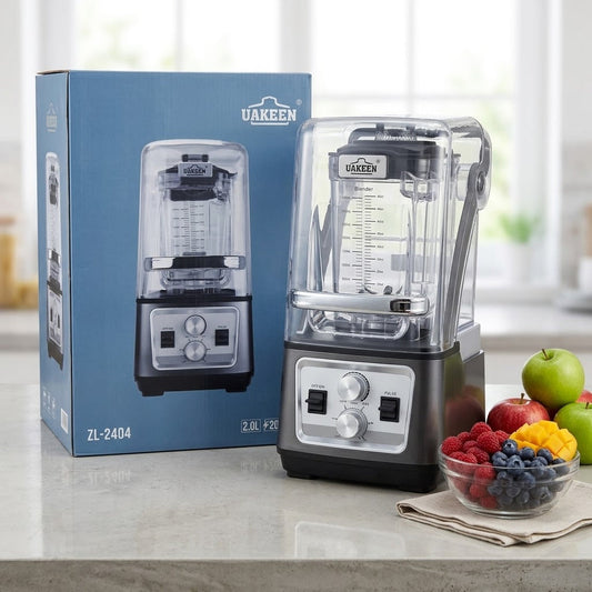 UAKEEN 2.0L Commercial Soundproof Blender | 2000W Heavy Duty Ice Crusher & Smoothie Maker (Model ZL-2404