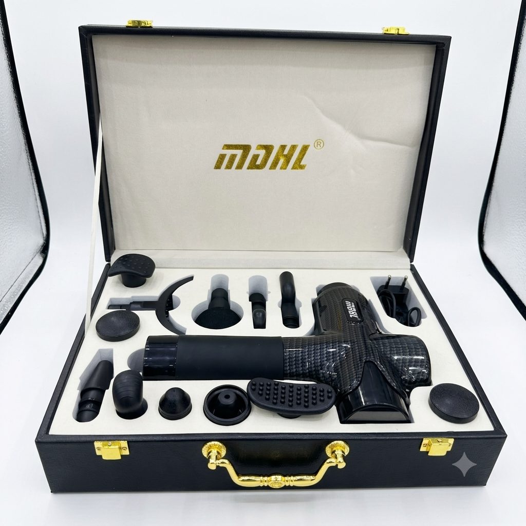 MDHL 12-in-1 Deep Tissue Massage Gun (Carbon Fiber, Brushless Motor)