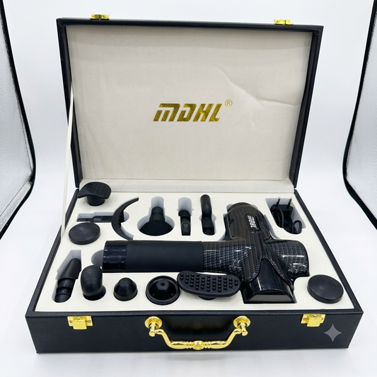 MDHL 12-in-1 Deep Tissue Massage Gun (Carbon Fiber, Brushless Motor)