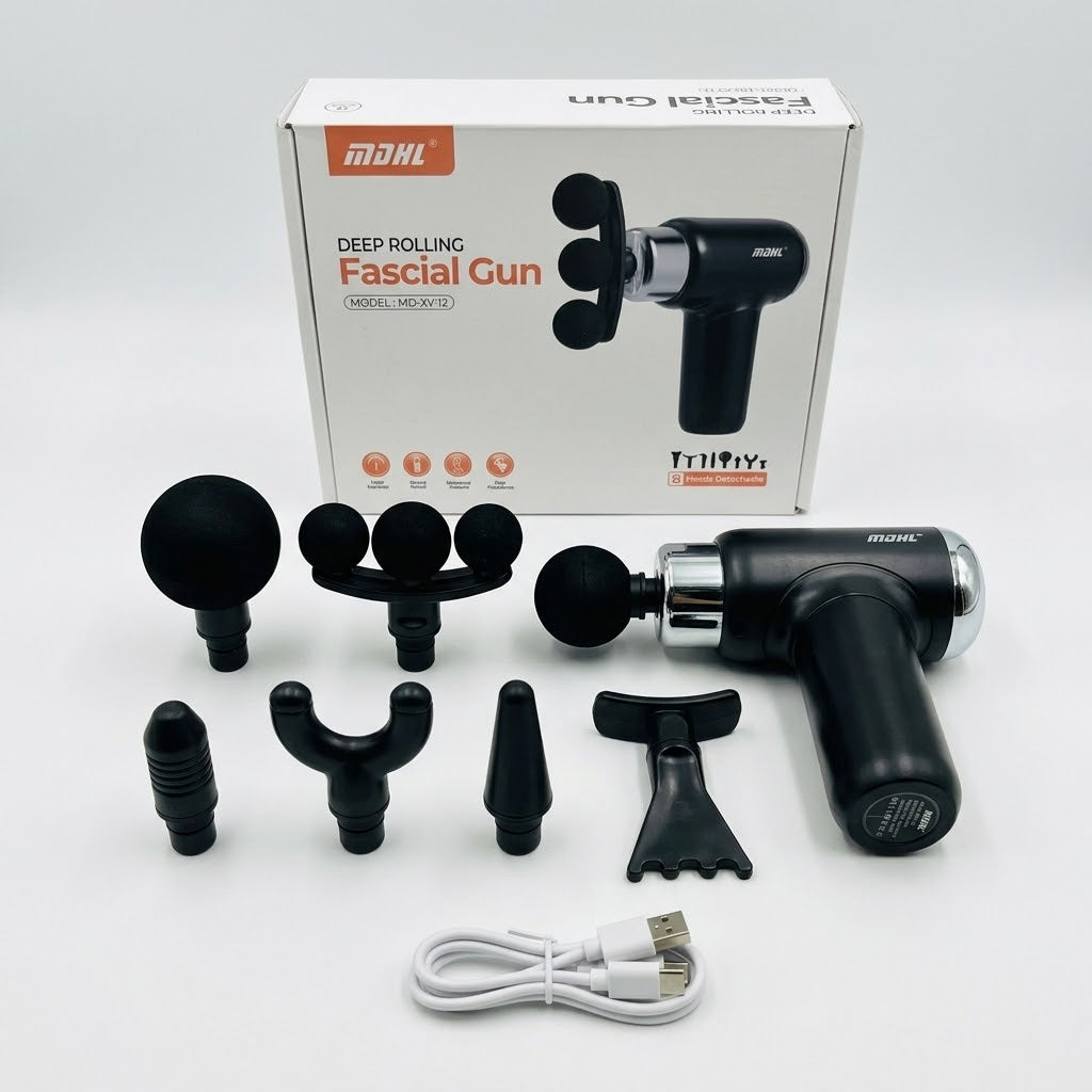 MDHL Deep Rolling Fascial Gun MD-XY-12 – Rechargeable Muscle Massage Gun
