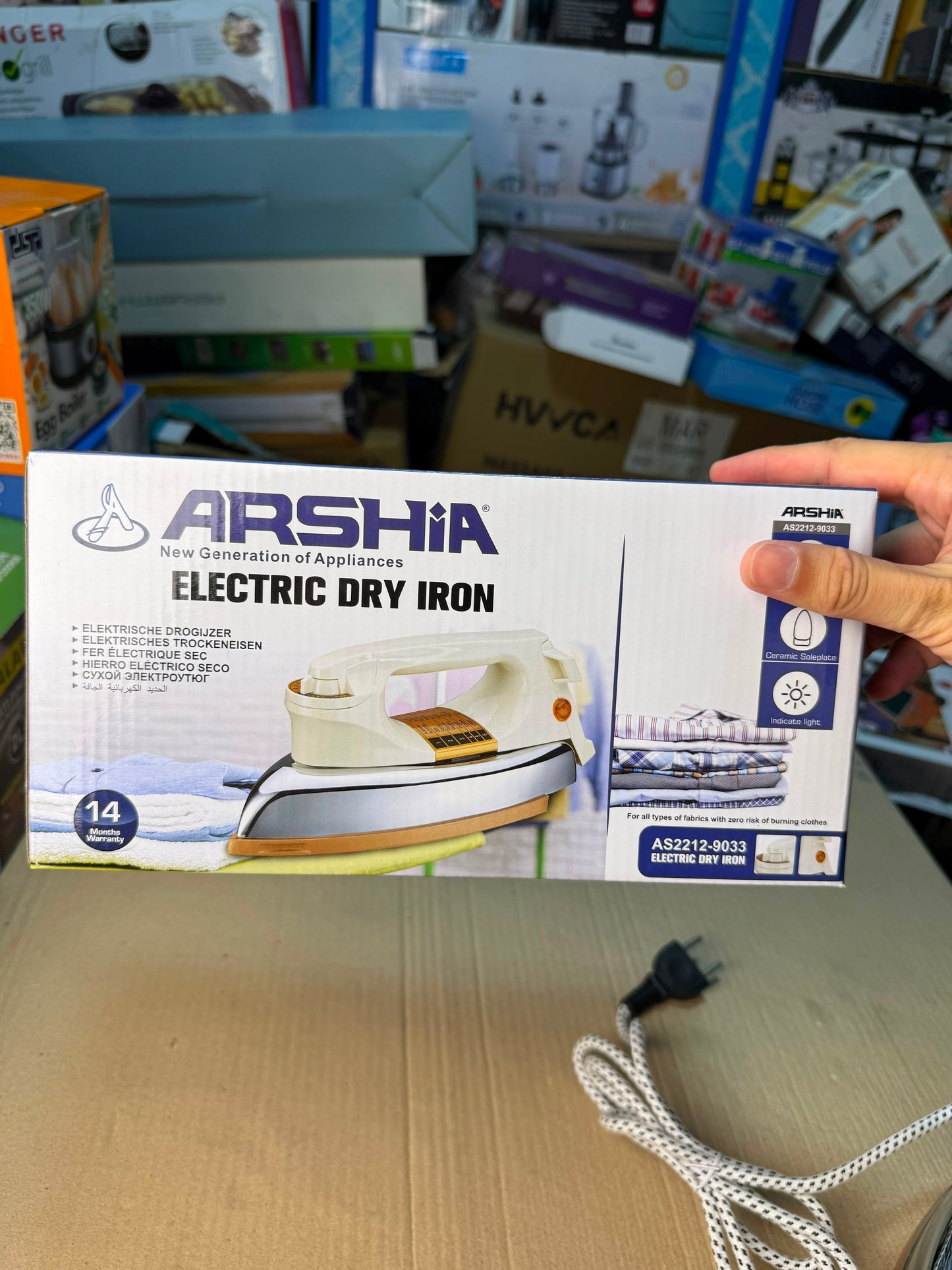 ARSHIA AS2212-9033 Electric Dry Iron – Ceramic Soleplate