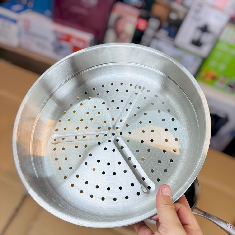 32cm Honeycomb lesser coating deep fry pan with XL food stamer