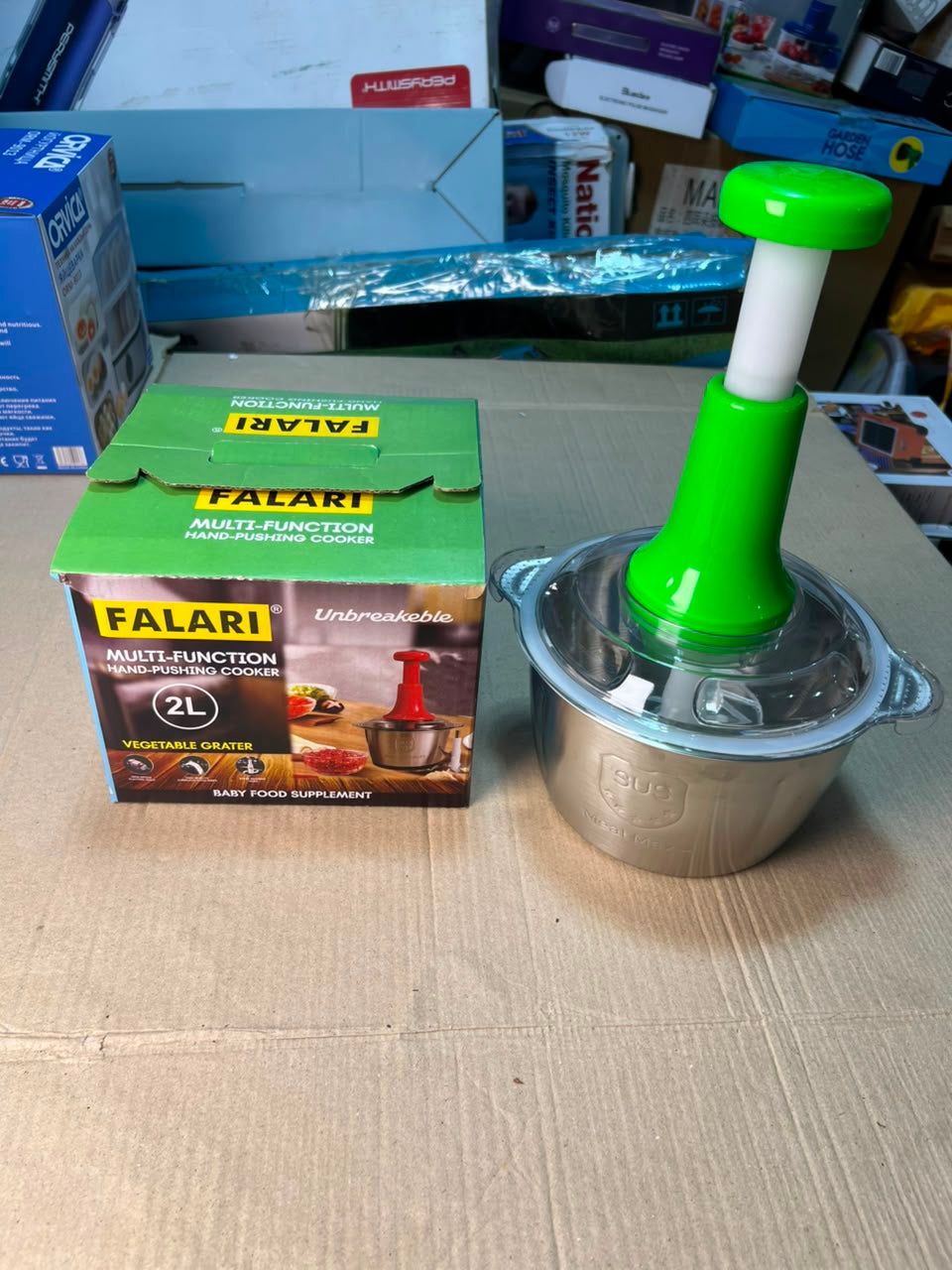 FALARI 2L Multi-Function Hand-Pushing Vegetable Chopper & Food Processor