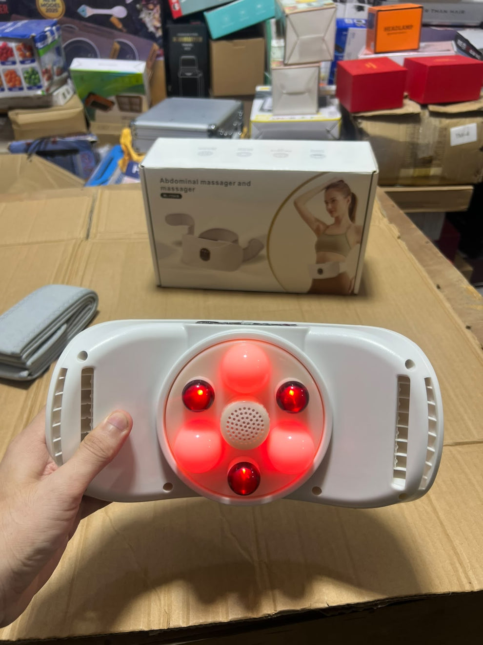 Abdominal Massager Belt ML-116A/B - Heat Therapy Rechargeable Waist &amp; Belly Massager