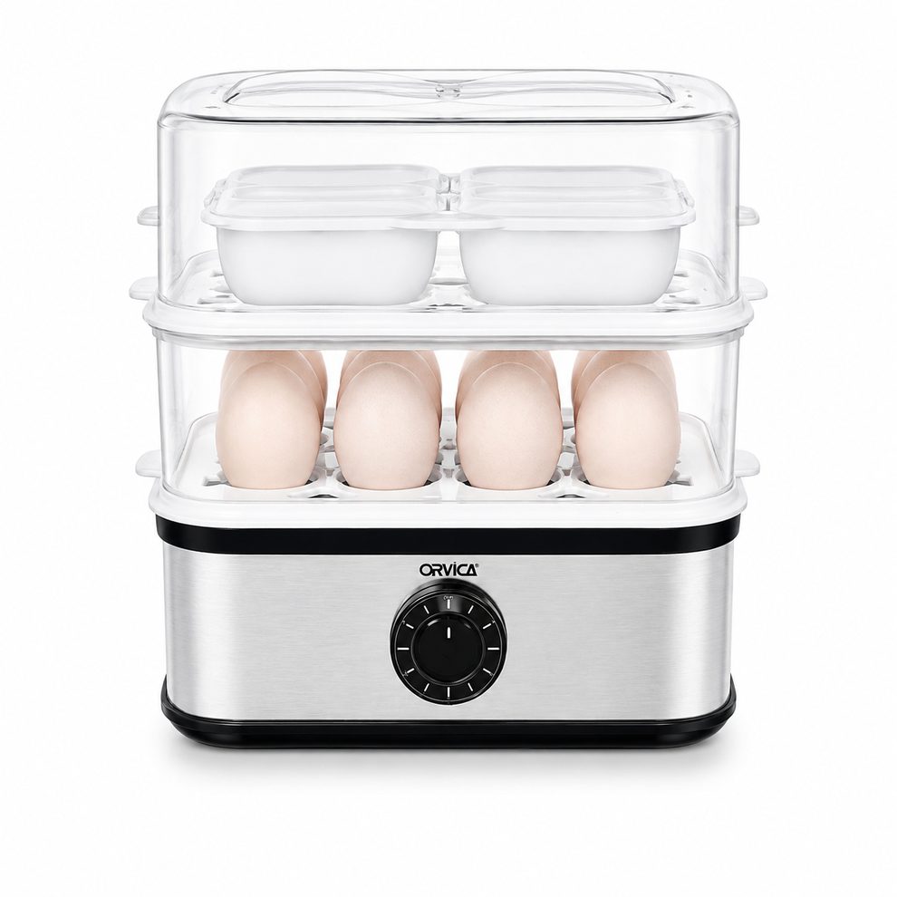 Orvica 16pc Egg Boiler ORM-913 – Electric Egg Cooker for Large Batches