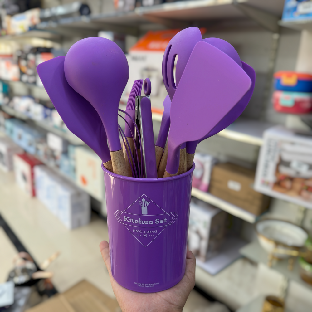 Kenaidi 12pc Silicone Kitchen Spoon Set