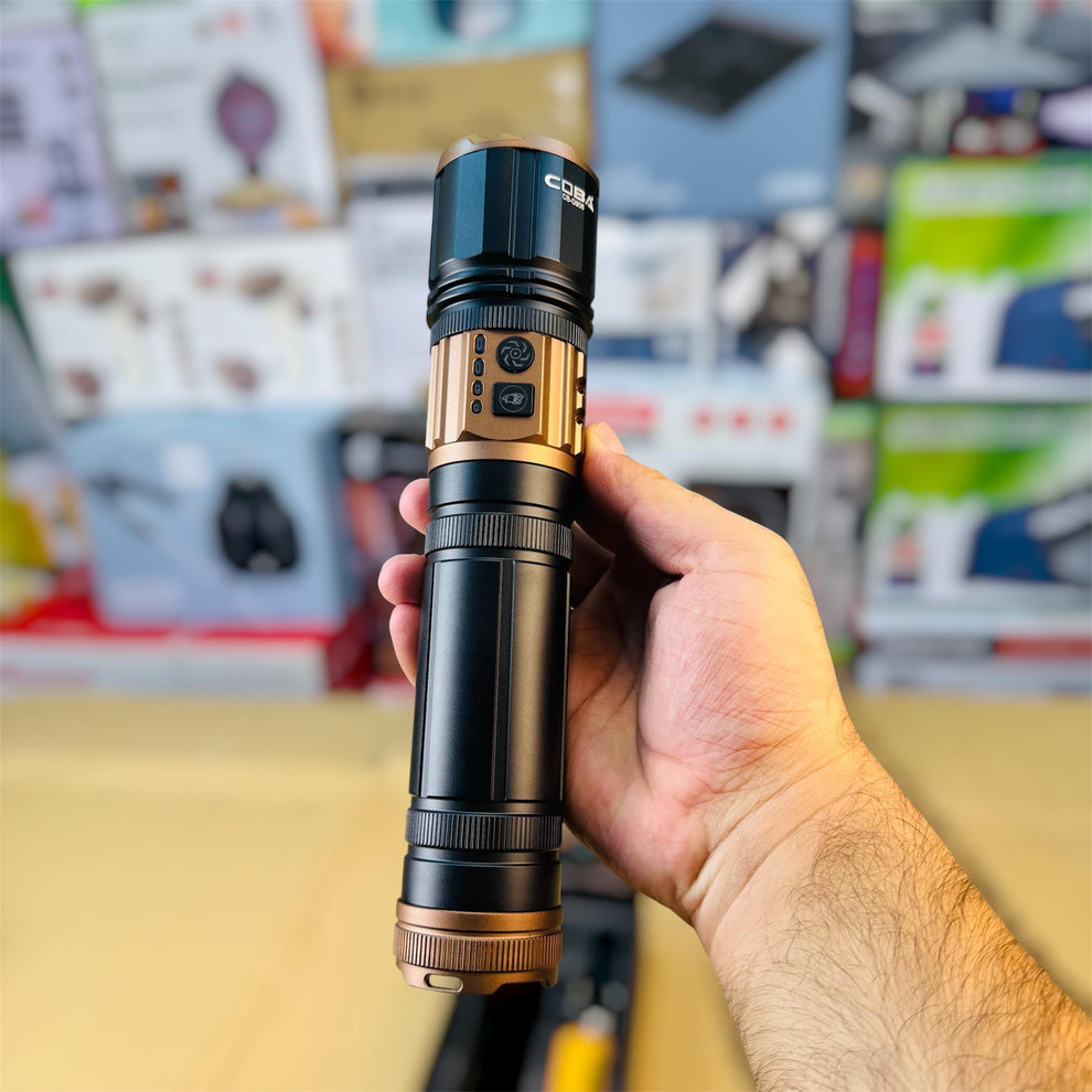 COBA Aluminum Alloy Strong Flashlight – Durable High-Power LED Torch Model CB-G908
