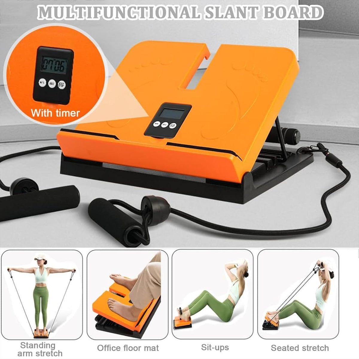 6 Levels Adjustable Sport Stretching Plate with Timer and Rope