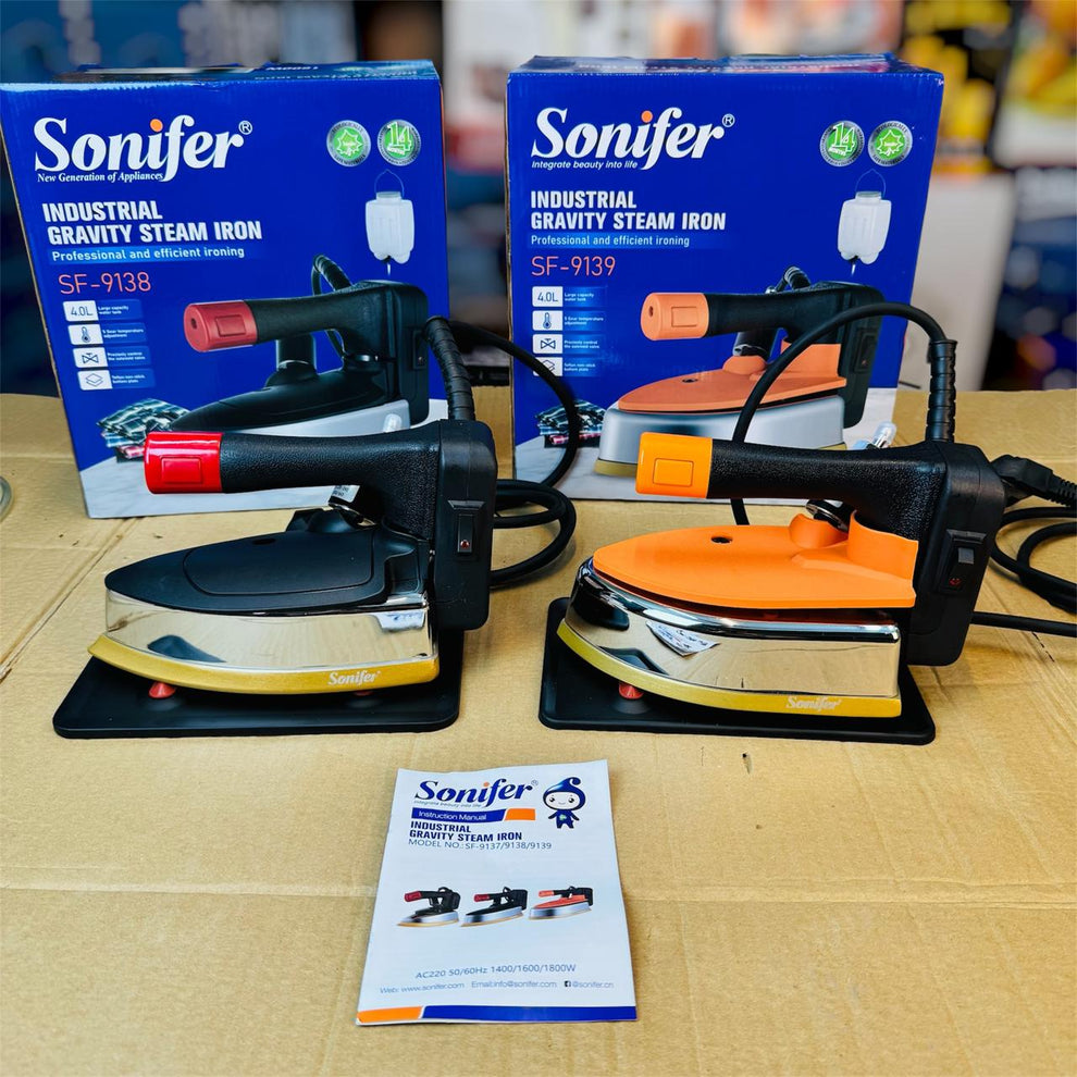 Sonifer Industrial Gravity Steam Iron – Heavy-Duty Steam Press for Home & Shop