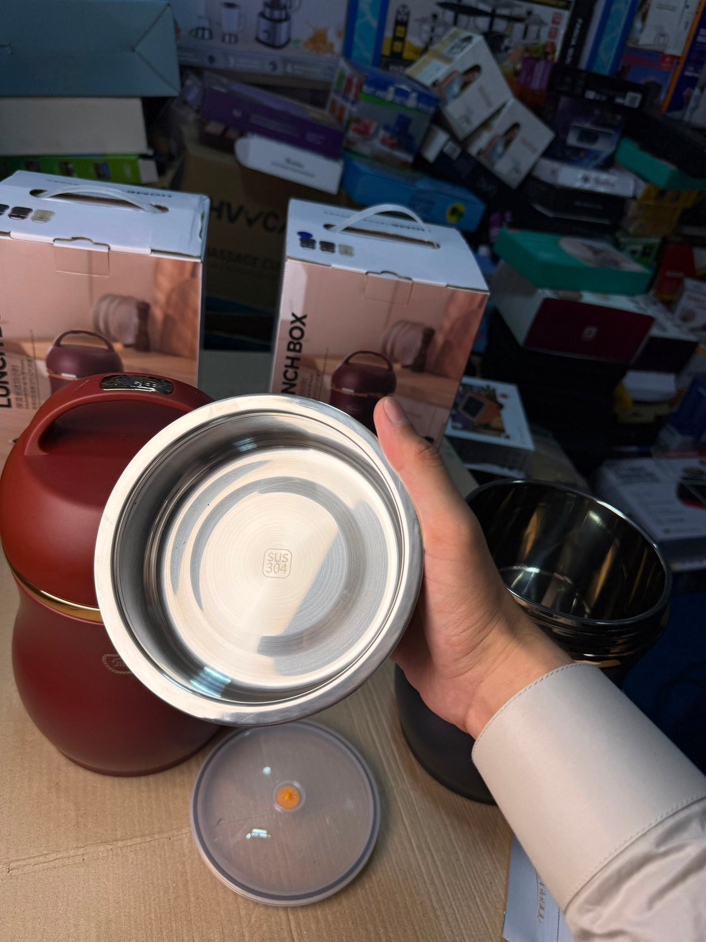 JINTIBAO 3.2L Stainless Steel Vacuum Lunch Box & Food Thermos