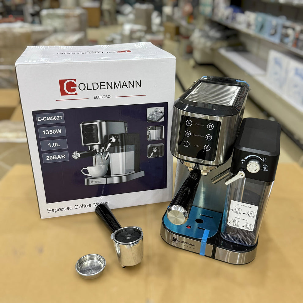 Goldenmann Espresso Coffee Maker - 1350W, 20 BAR, 1.0L (E-CM502T / E-CM508T)