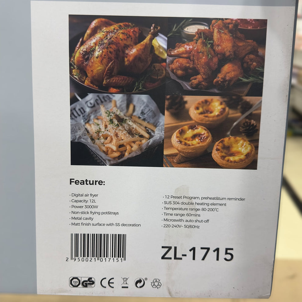 Uakeen Digital Air Fryer 12 Litre Capacity ZL-1715