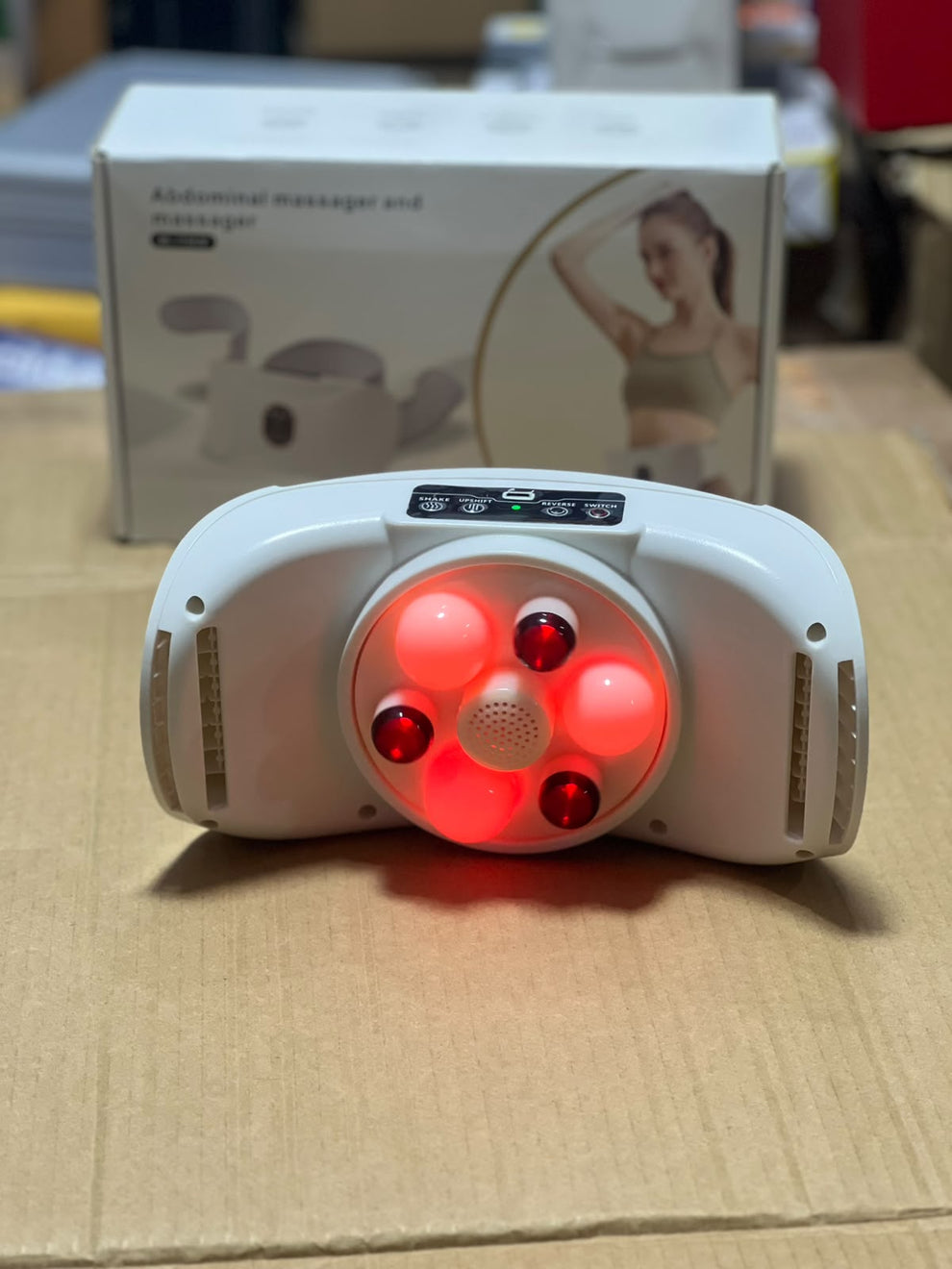 Abdominal Massager Belt ML-116A/B - Heat Therapy Rechargeable Waist &amp; Belly Massager