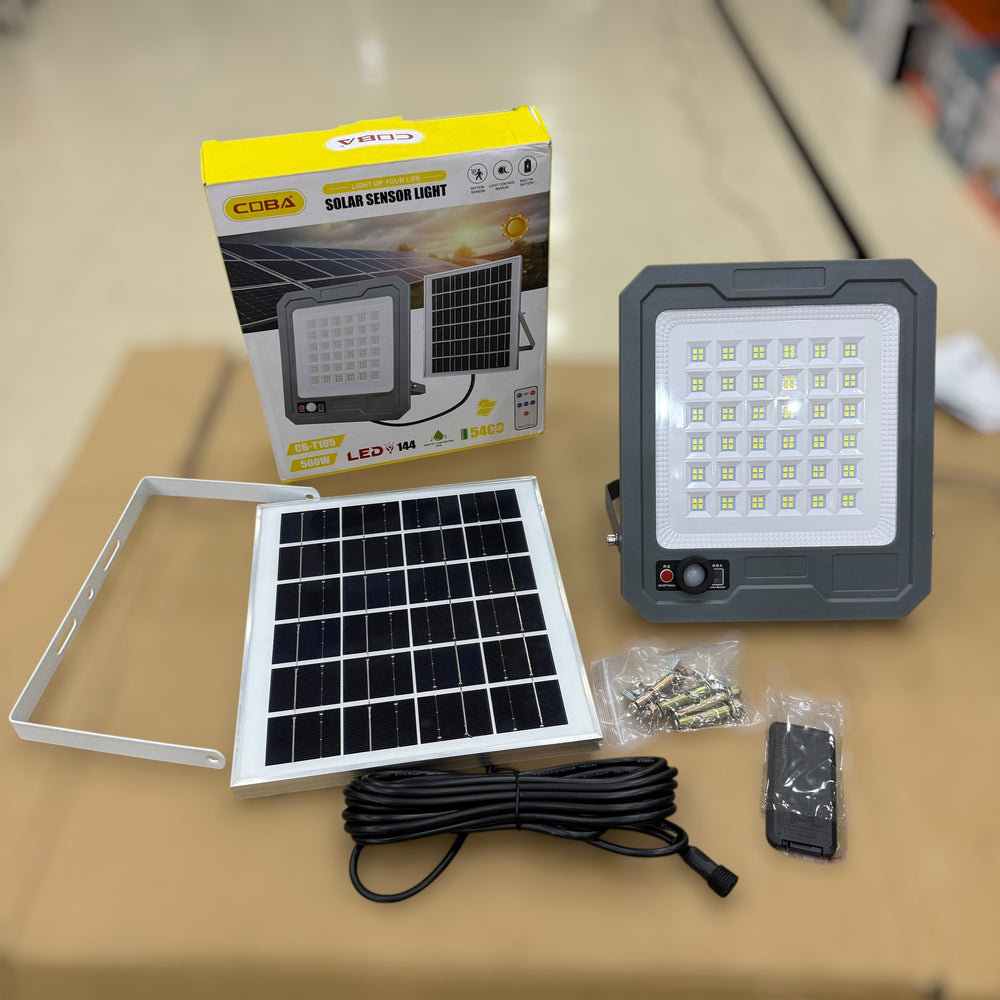 COBA CB-T105 500W Solar Sensor Light – 144 LED Motion Sensor Outdoor Flood Light with Remote Control