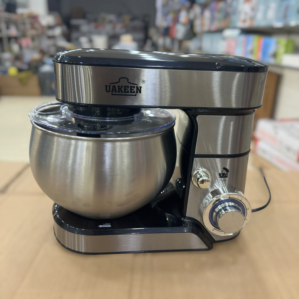 UAKEEN 5.5L Stainless Steel Stand Mixer | 1600W Professional Dough Kneader & Egg Whisk (Model ZL-1603