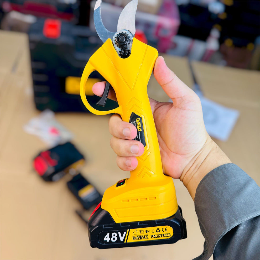 DeWalt 48V Cordless Electric Pruning Shear – Battery-Powered Garden Trimmer