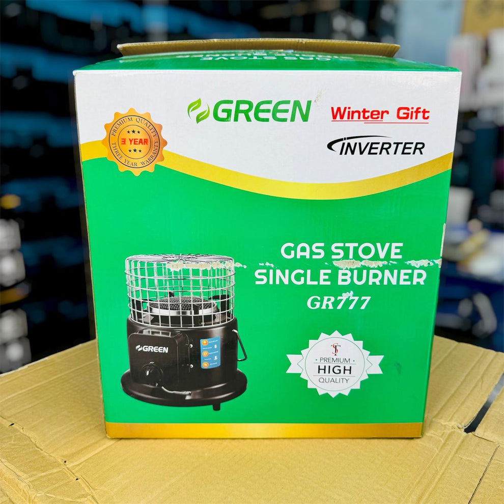 Green Single Burner Gas Stove CR-777 – Compact Portable Gas Cooker