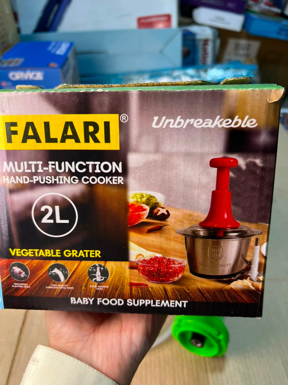 FALARI 2L Multi-Function Hand-Pushing Vegetable Chopper & Food Processor
