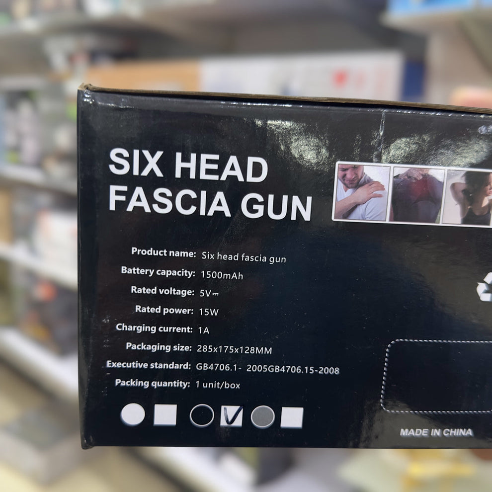 Blueidea Six Head Fascia Gun BLD-660 - Dual Handle USB Rechargeable Massager