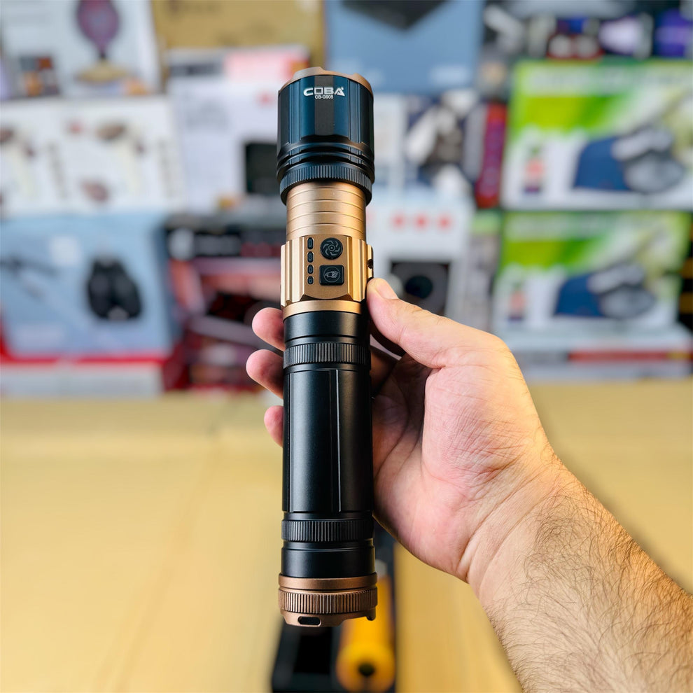 COBA Aluminum Alloy Strong Flashlight – Durable High-Power LED Torch Model CB-G908