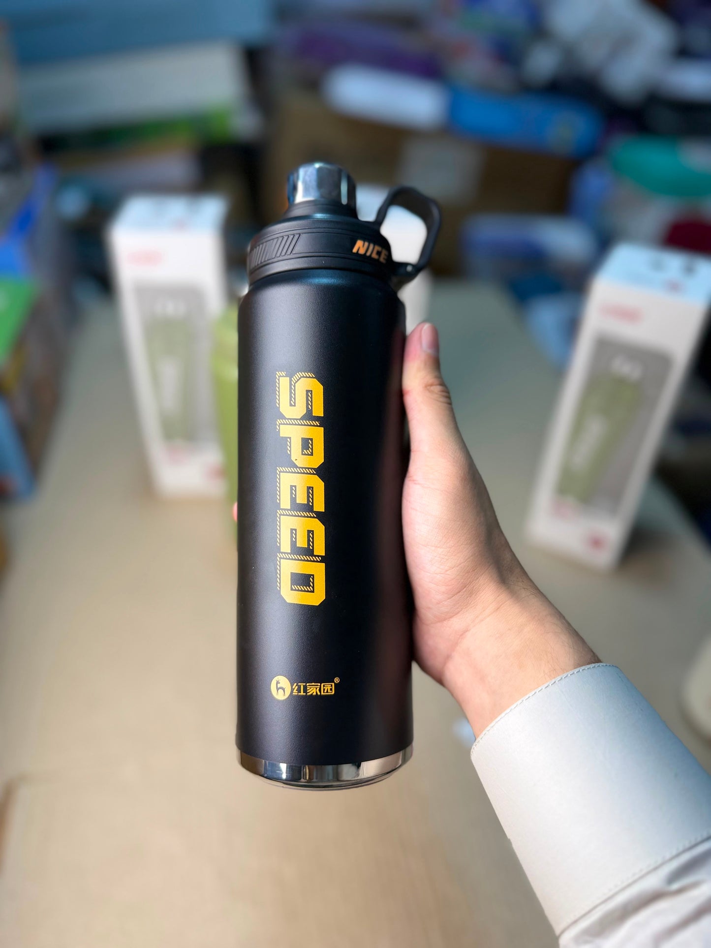 Stainless Steel SPEED Water Bottle with Handle