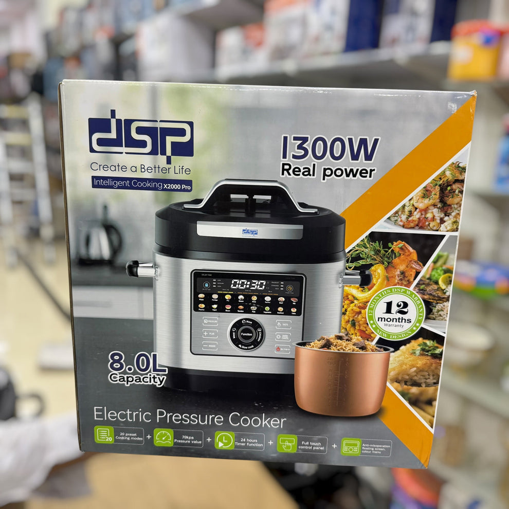 DSP X2000 Pro Electric Pressure Cooker - 8.0L, 1300W, 20 Preset Modes, Full Touch Control