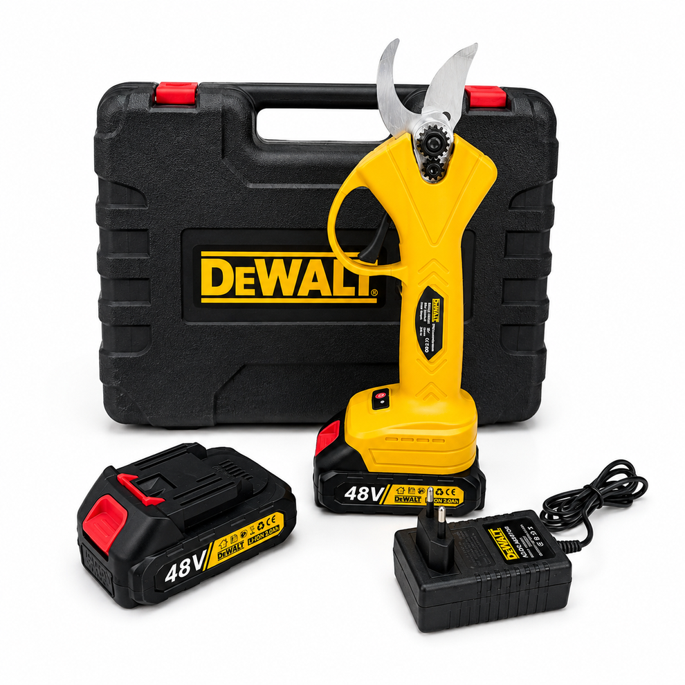 DeWalt 48V Cordless Electric Pruning Shear – Battery-Powered Garden Trimmer