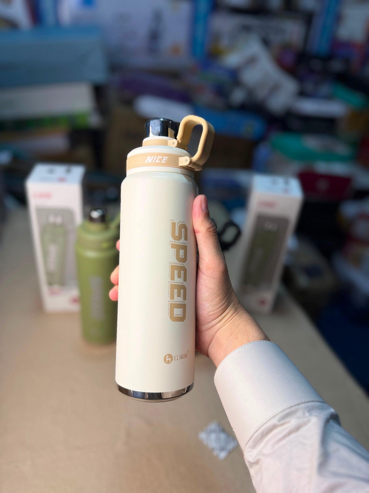 Stainless Steel SPEED Water Bottle with Handle