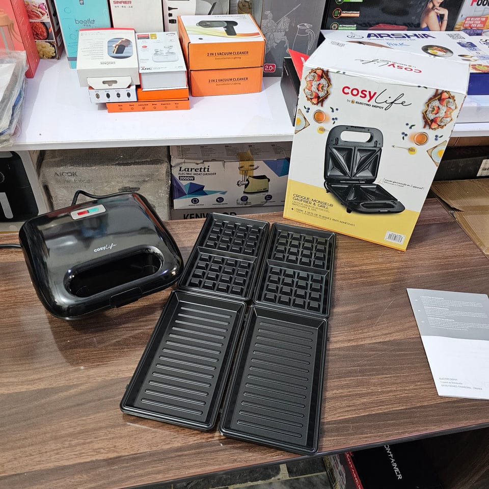 0riginal France Cosylife 3-in-1 Sandwich Grill and Waffle maker