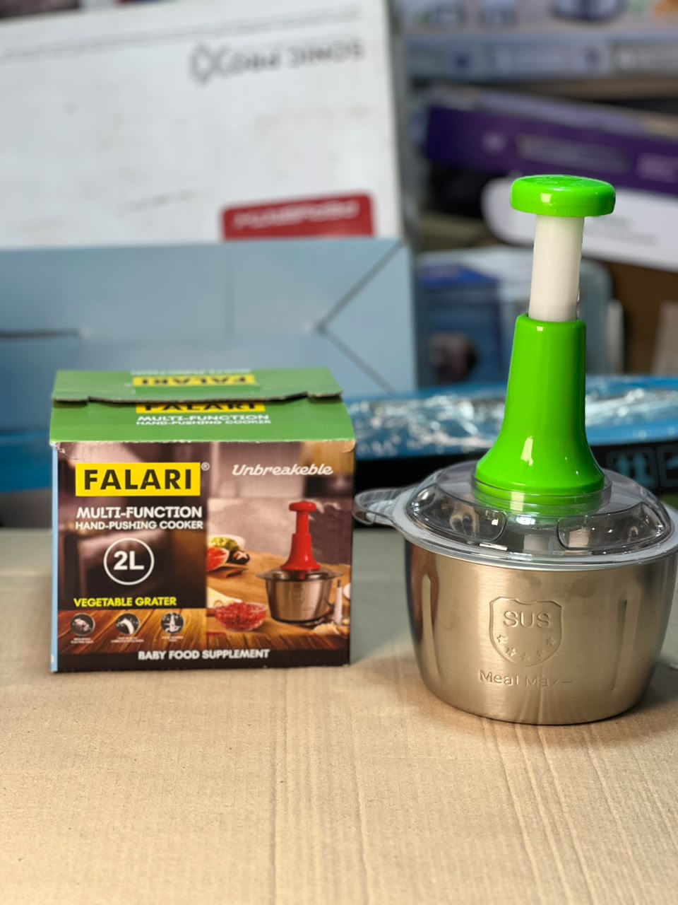 FALARI 2L Multi-Function Hand-Pushing Vegetable Chopper & Food Processor