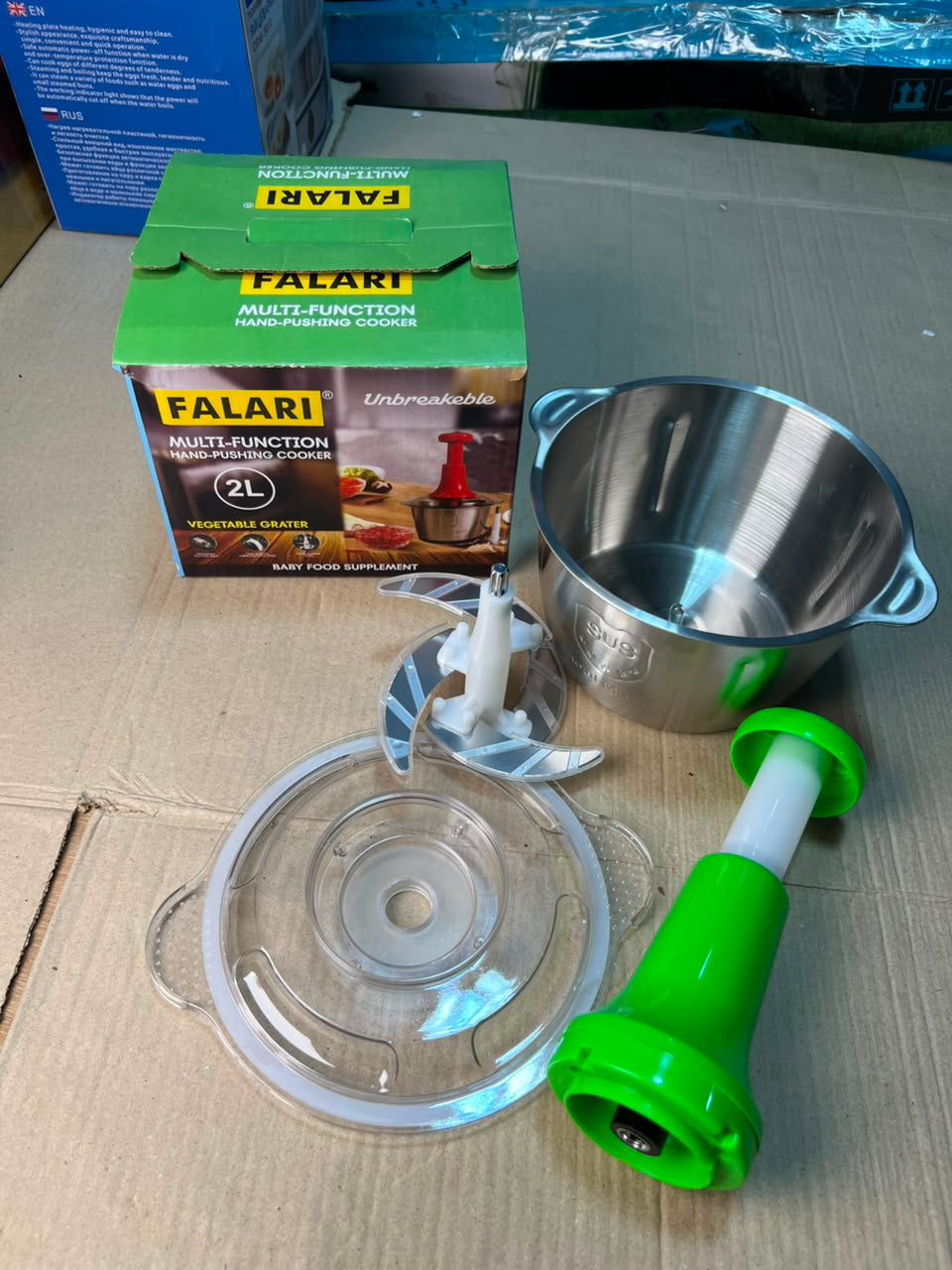 FALARI 2L Multi-Function Hand-Pushing Vegetable Chopper & Food Processor