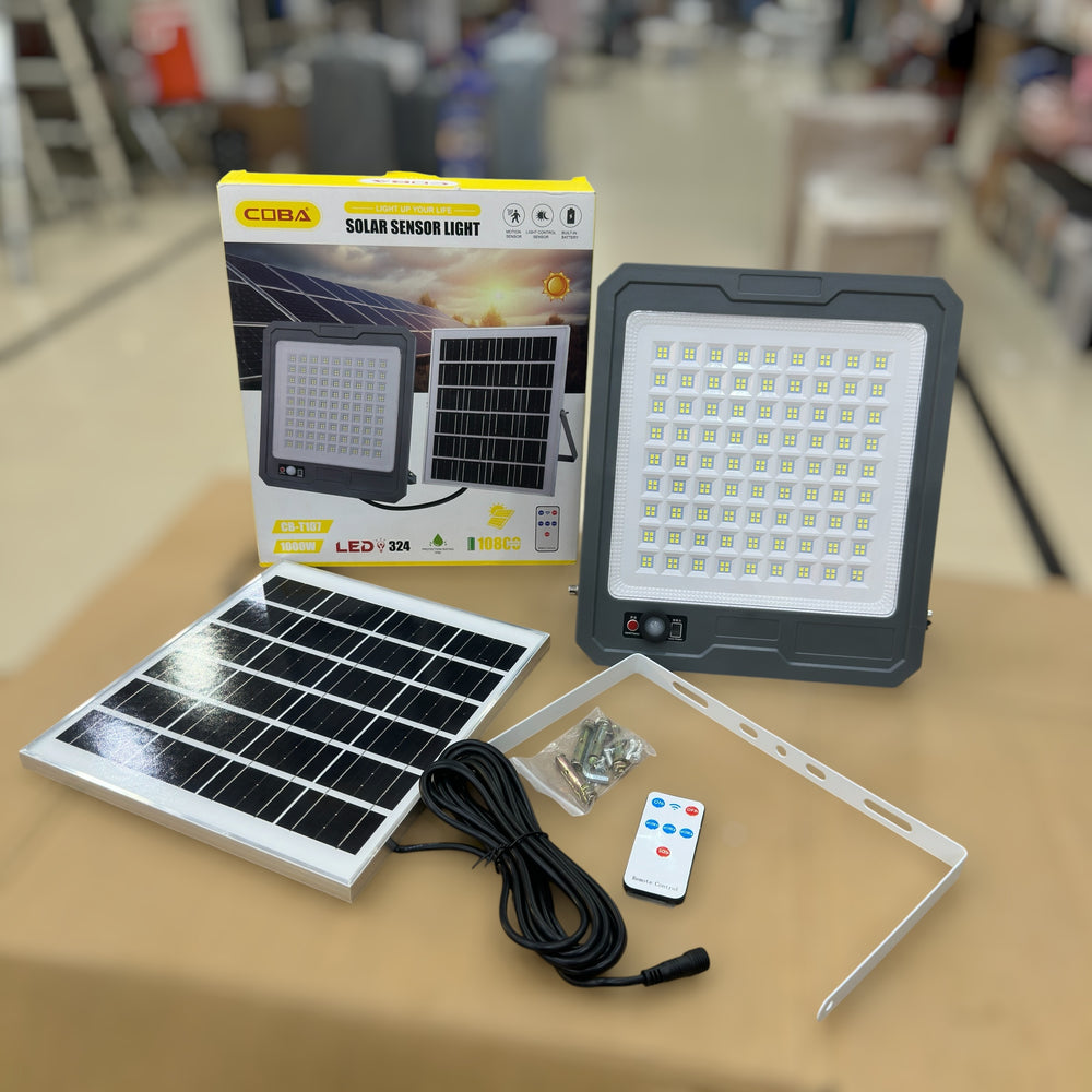 COBA CB-T105 500W Solar Sensor Light – 144 LED Motion Sensor Outdoor Flood Light with Remote Control