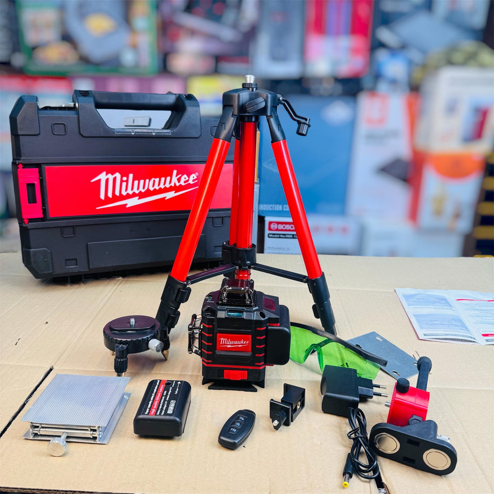 Milwaukee-Style 360° Rechargeable Laser Level