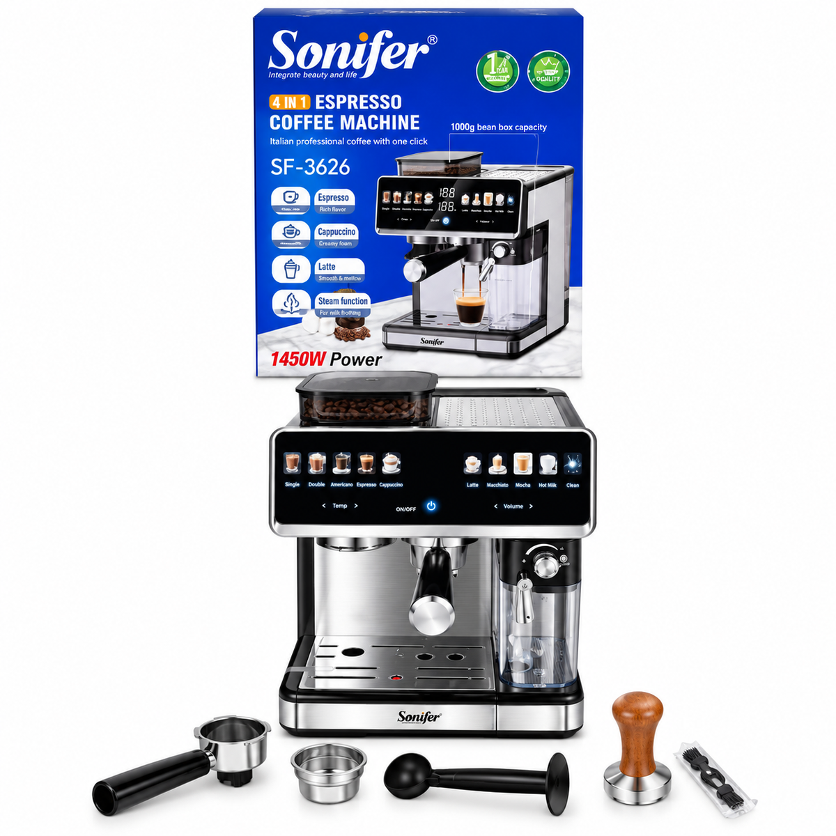 Sonifer Espresso Coffee Machine SF-3626 – Cappuccino & Latte Maker