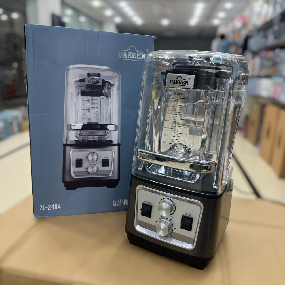 UAKEEN 2.0L Commercial Soundproof Blender | 2000W Heavy Duty Ice Crusher & Smoothie Maker (Model ZL-2404