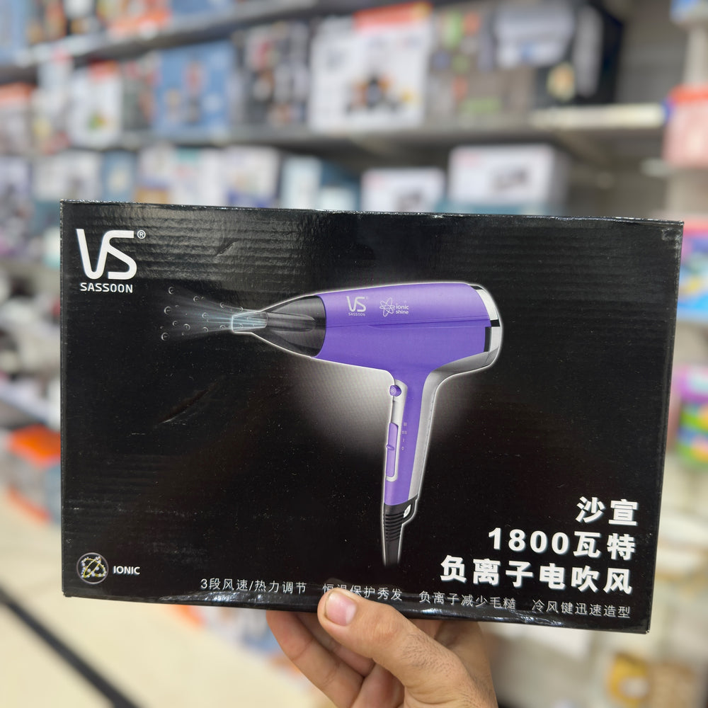 VS Sassoon 1800W Ionic Hair Dryer – 3-Speed & Heat Settings Professional Hair Dryer