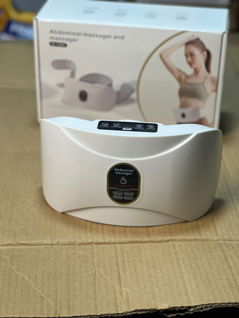 Abdominal Massager Belt ML-116A/B - Heat Therapy Rechargeable Waist &amp; Belly Massager