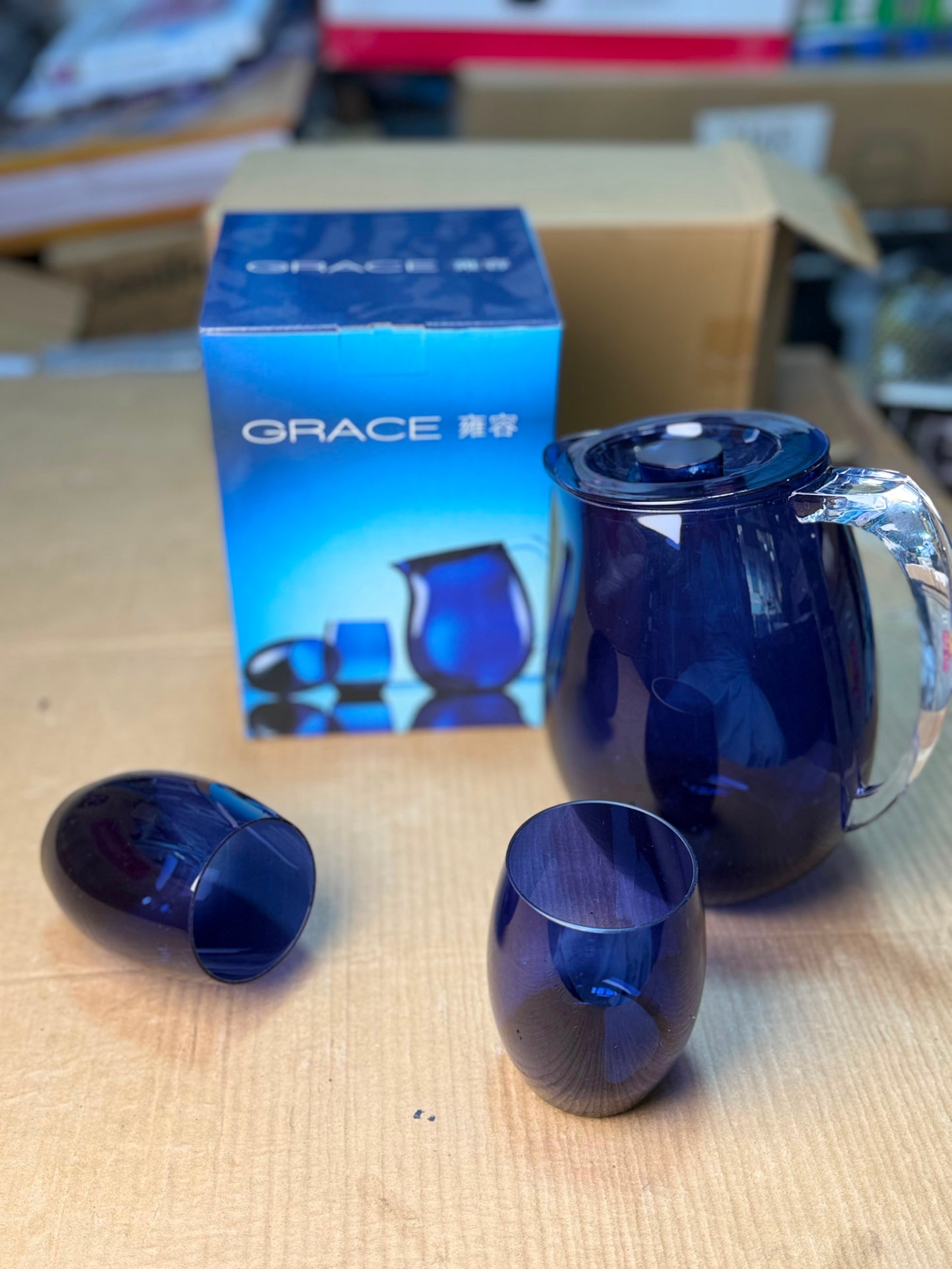GRACE Glass Water Jug & Tumbler Set