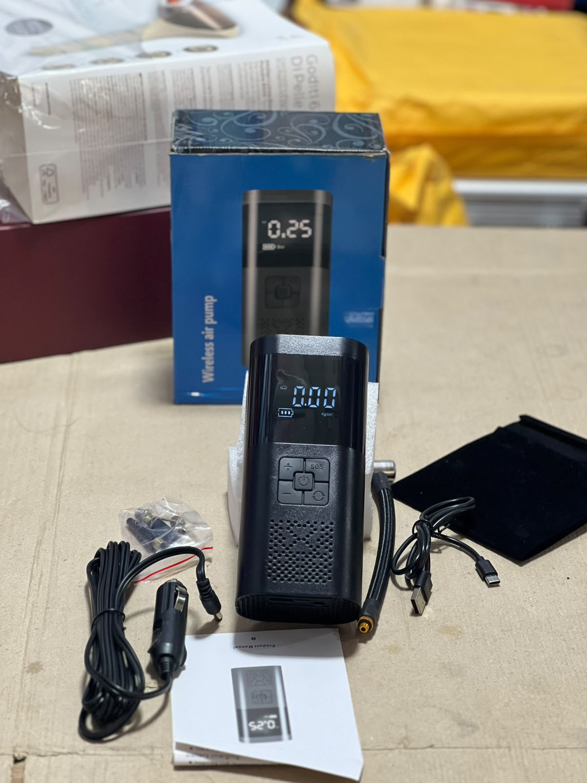 Wireless Portable Air Pump – Digital Electric Air Compressor with LCD Display