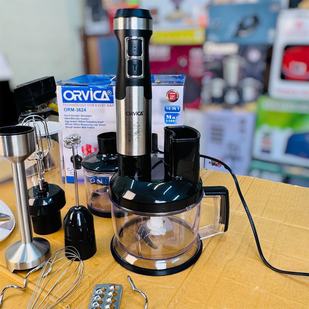 Orvica 10-in-1 Hand Blender ORN-3624 – Multifunction Electric Hand Blender Set