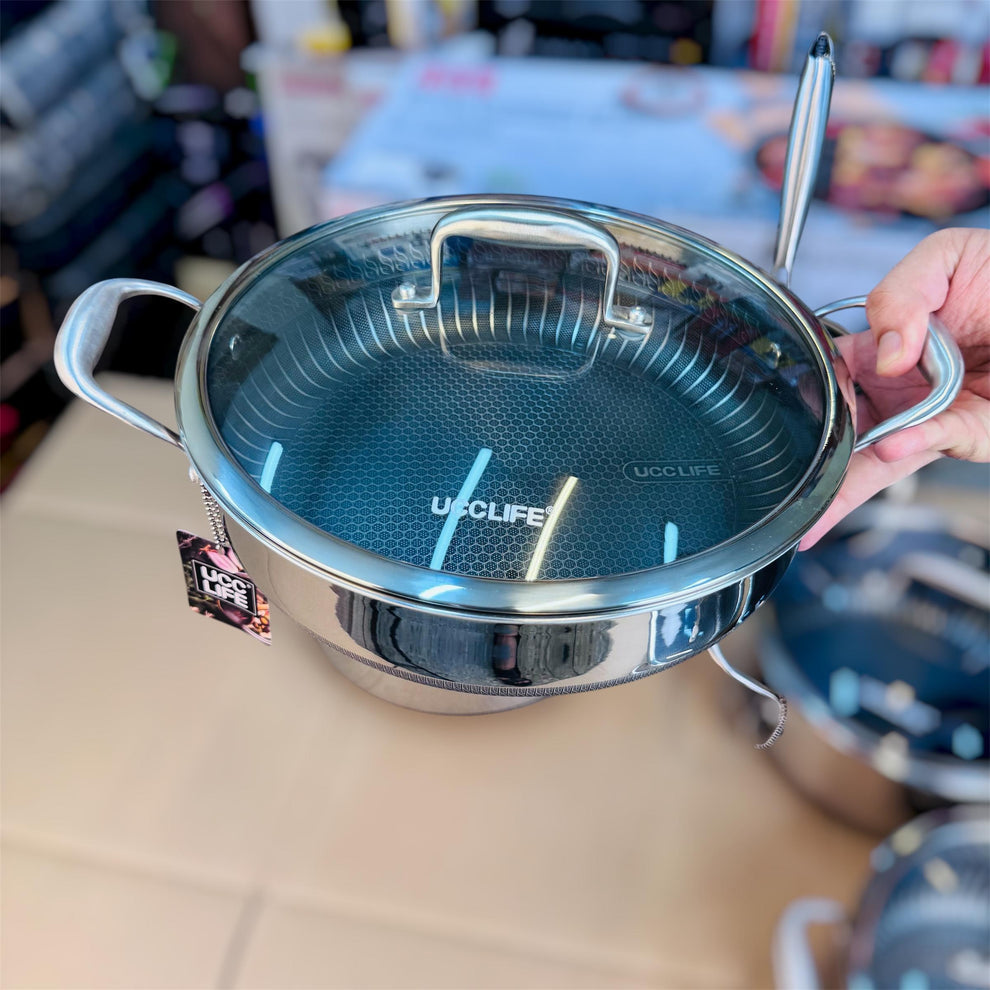 9 pcs cookware set tri-ply stainles steel