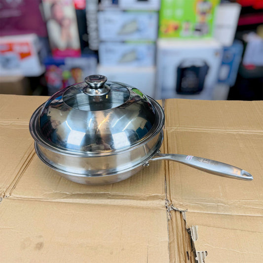 32cm Honeycomb lesser coating deep fry pan with XL food stamer