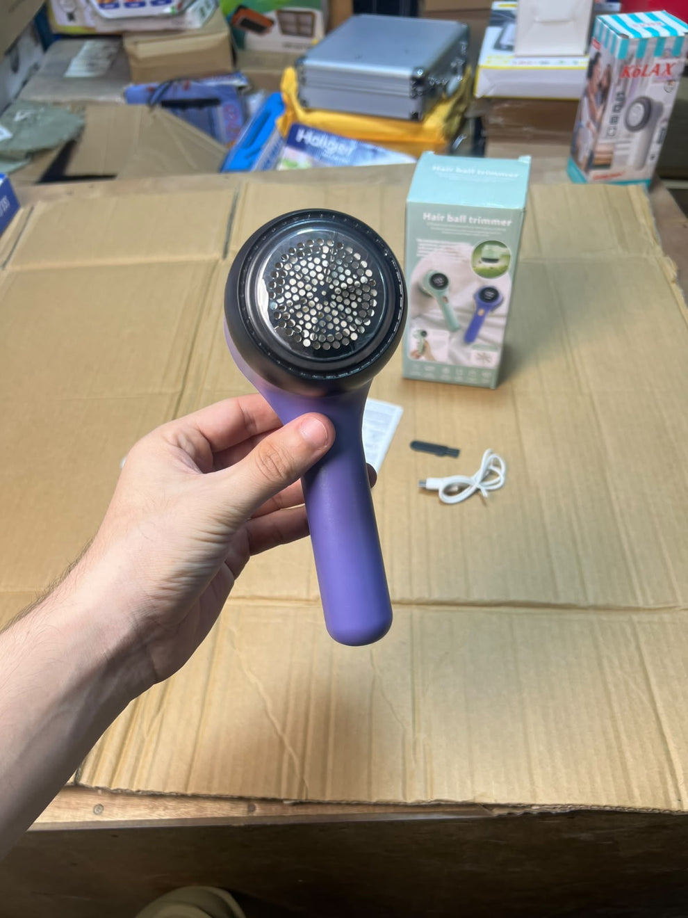 KOLAX Hair Ball Trimmer - Rechargeable Lint Remover with LED Display